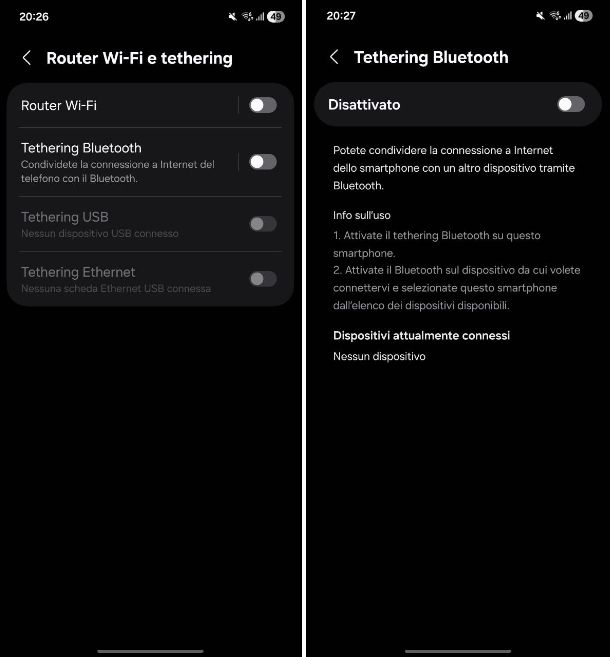 Tethering Bluetooth
