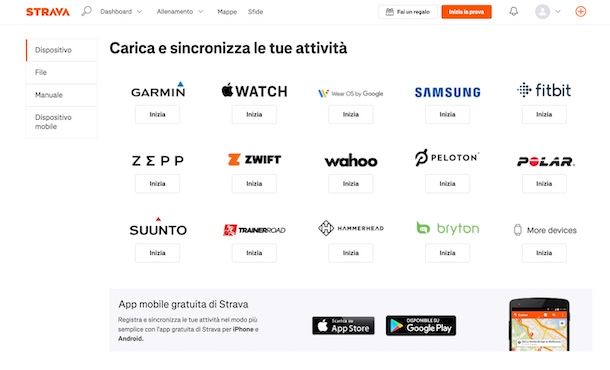 Collegare Garmin e Strava