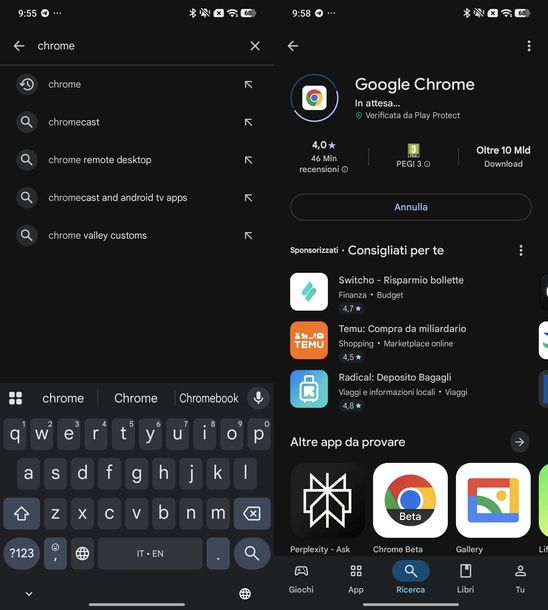 Scaricare Google Chrome da Play Store