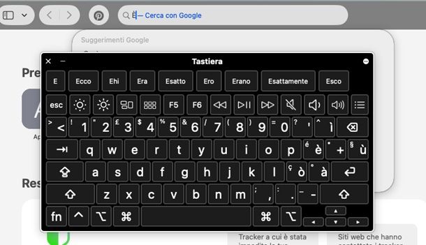 tastiera virtuale mac