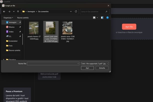 Convertire JPG in PDF iLovePDF Windows