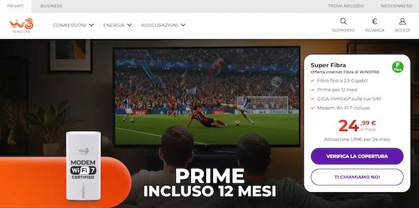 Offerte fibra WINDTRE
