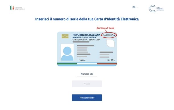 Cambiare numero di telefono associato a CIE Web