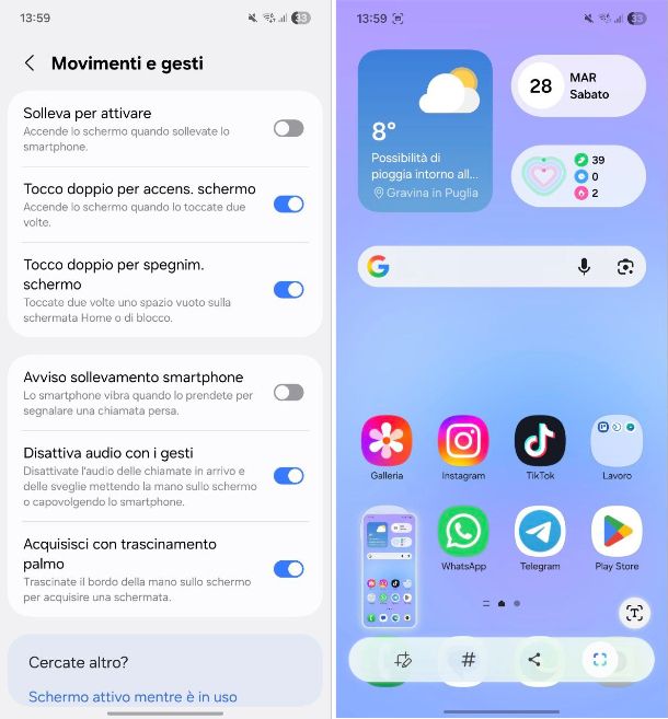 Gesti per fare screenshot Samsung