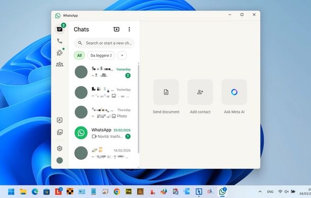 WhatsApp PC cambio lingua