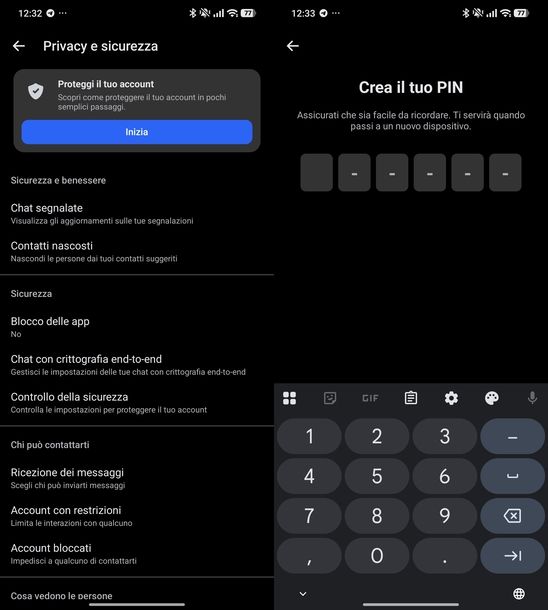 Sbloccare chat crittografate sincronizzate Messenger Android
