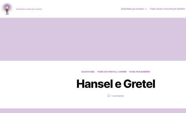 pagina sito Audiofiabe