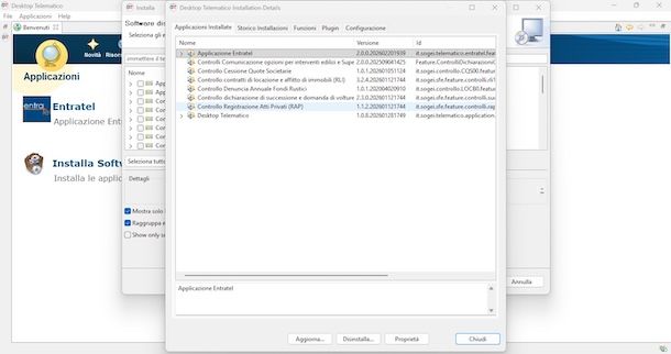 Disinstallare moduli controllo Desktop Telematico