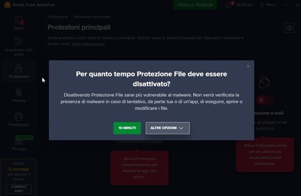 Come disattivare antivirus Windows 10