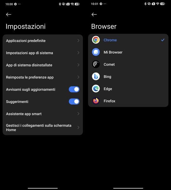 Cambiare browser predefinito Xiaomi impostazioni