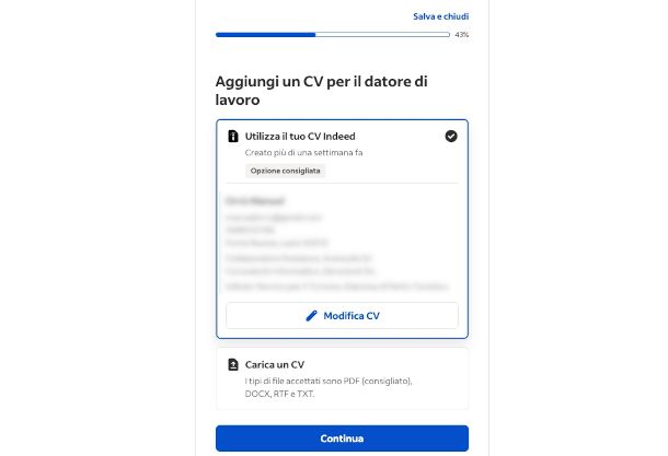 candidatura su Indeed