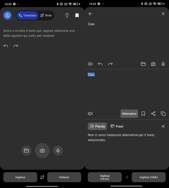 Tradurre testo con DeepL Android