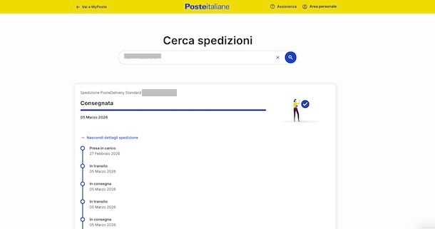 Rintracciare pacco Poste