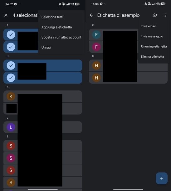 Creare gruppo su Gmail etichette Android