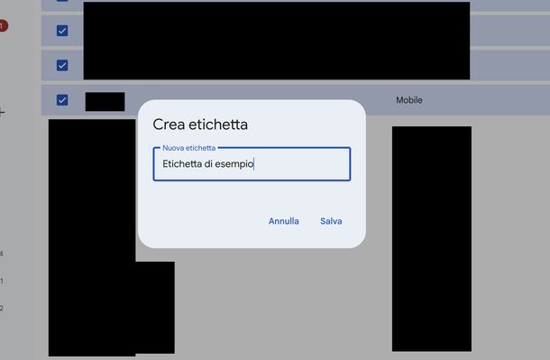 Creare gruppo su Gmail etichette Web