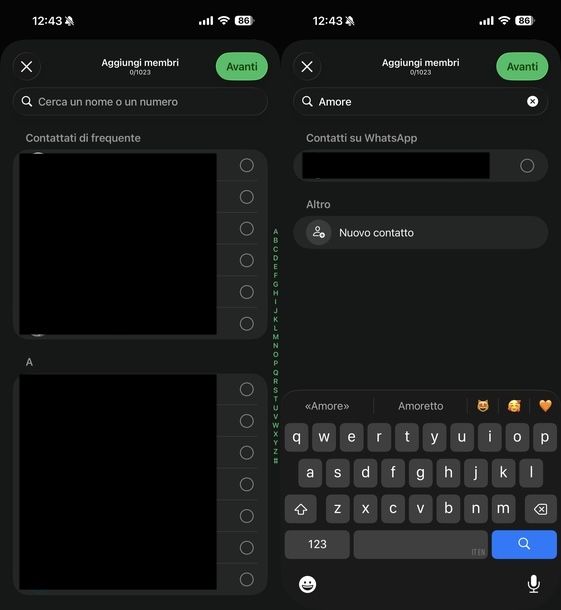 Creare gruppo su WhatsApp iOS