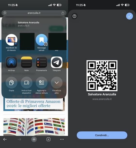 Generare QR Code Chrome iOS