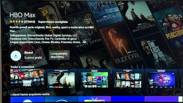 Vedere HBO Max Amazon Fire TV Stick