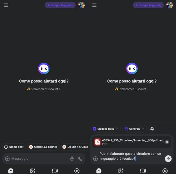 schermate app Monica