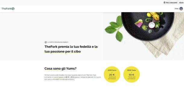 Programma fedelt&agrave; TheFork