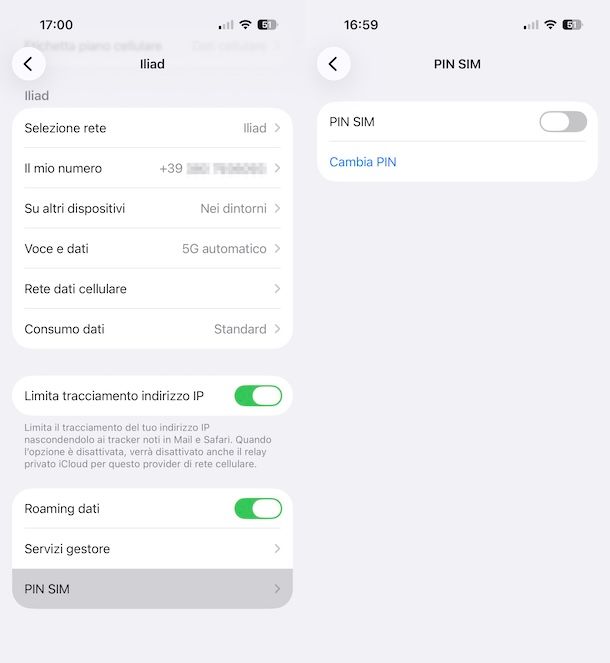 Come disattivare PIN iliad
