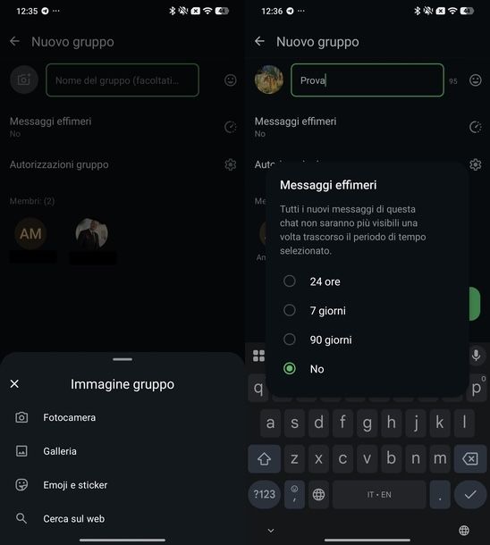 Creare gruppo su WhatsApp Android