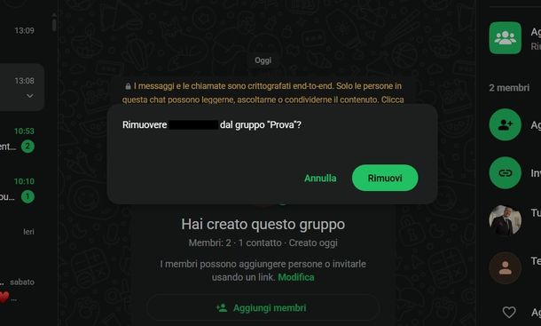 Creare gruppo su WhatsApp da solo