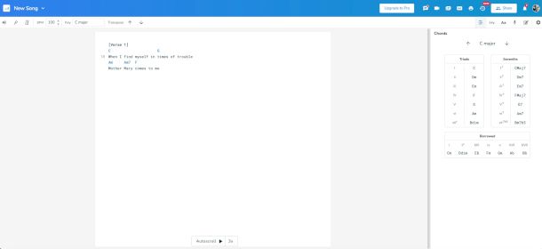 interfaccia Web Songcraft