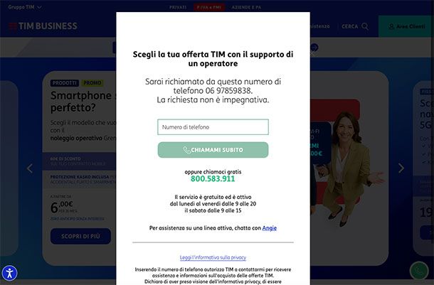 Come contattare operatore TIM Business