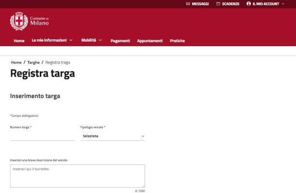 Fascicolo Web del Cittadino Comune di Milano