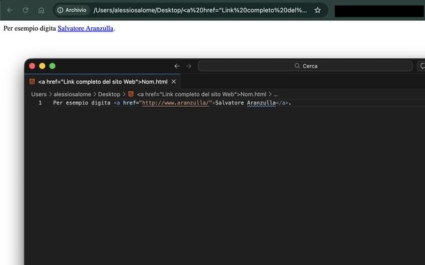 Creare link in HTML