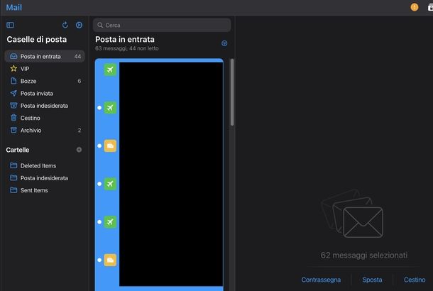 Eliminare tutte email iCloud Mail