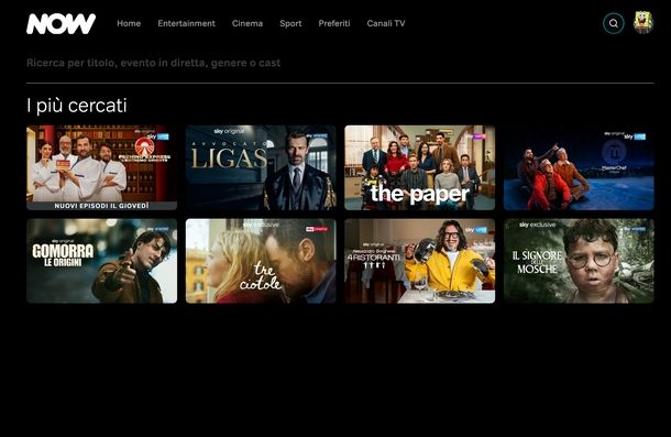 Rivedere programmi TV8 NOW