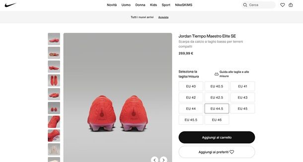 Siti per scarpe Nike