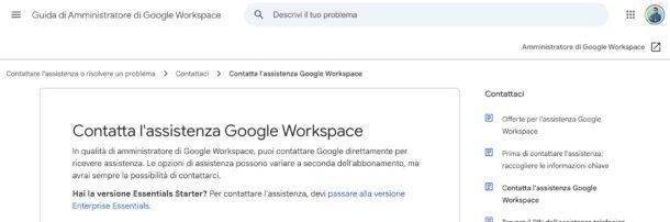 Contattare Workspace