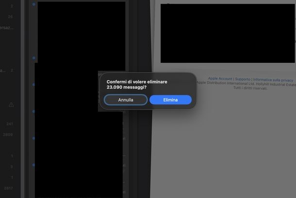 Eliminare tutte email Apple Mail macOS