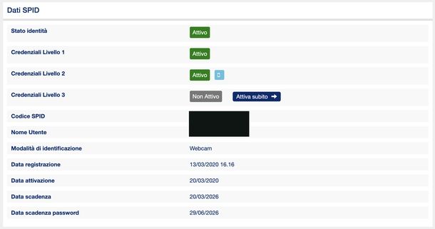 Vedere quando scade SPID SielteID