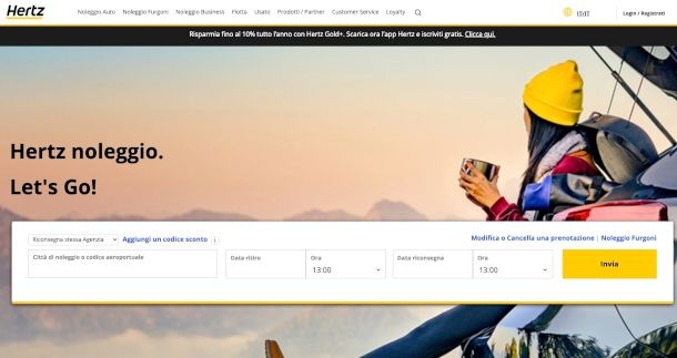 home page sito Hertz