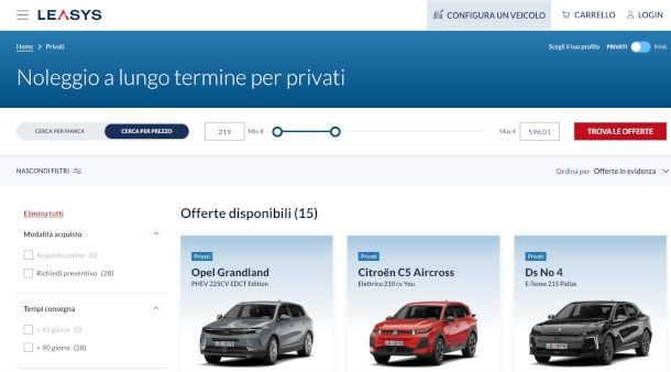 pagina sito Leasys