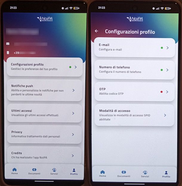 Abilitare OTP app NoiPA