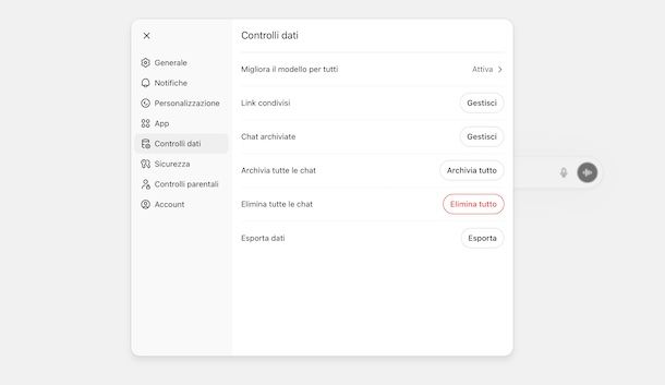 Esportare dati ChatGPT