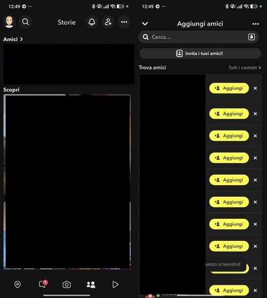 Trovare amici Snapchat