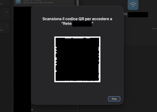 Scoprire QR code password Wi-Fi macOS