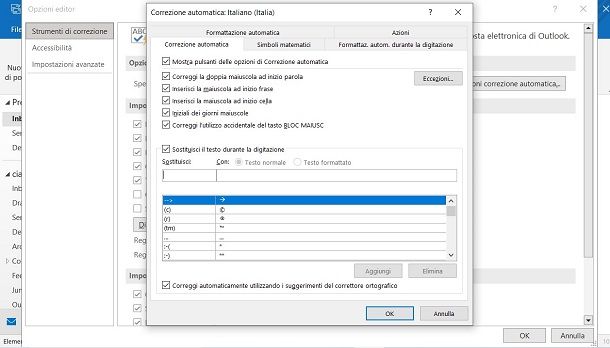 Come togliere la maiuscola automatica su Outlook