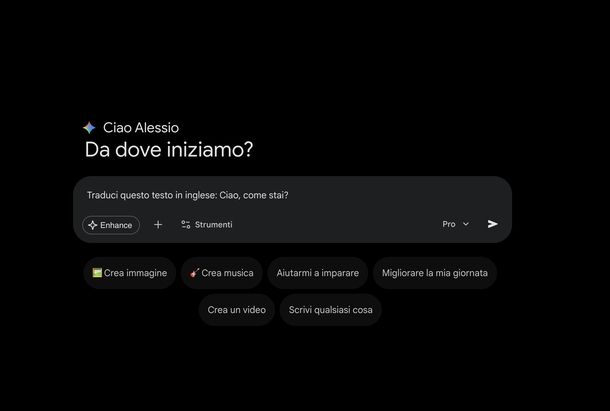 Google Gemini prompt traduzione