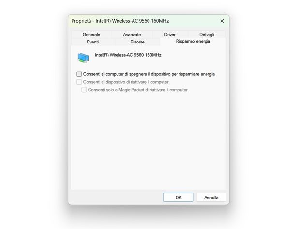 Disattivare risparmio energetico PC Windows