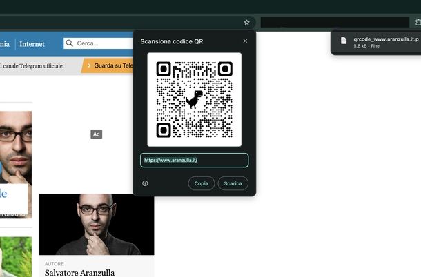 Creare QR Code Chrome PC