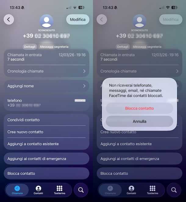 Come bloccare numero