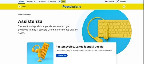 assistenza poste italiane