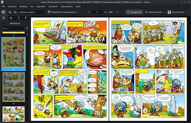 Lettura di un fumetto con Okular